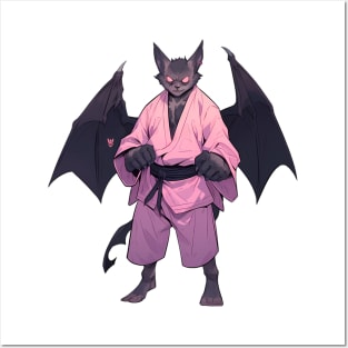 Kawaii Style Karate Master Bat Posters and Art